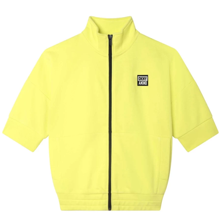 DKNY Girls' Lemon High-Neck Cardigan Sweater