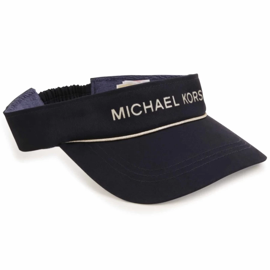MICHAEL KORS Navy Cotton Lined Visor for Girls