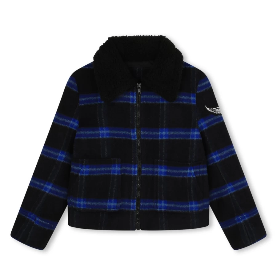 ZADIG & VOLTAIRE Navy Checked Jacket for Girls