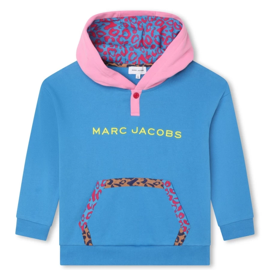MARC JACOBS Girls Hooded Sweatshirt | Soft Cotton Pullover with Adjustable Hood