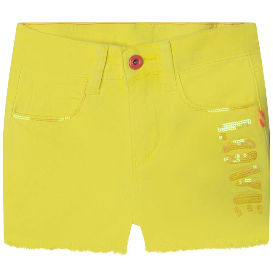 BILLIEBLUSH Girls' Lemon 5-Pocket Cotton Shorts for Comfort and Style