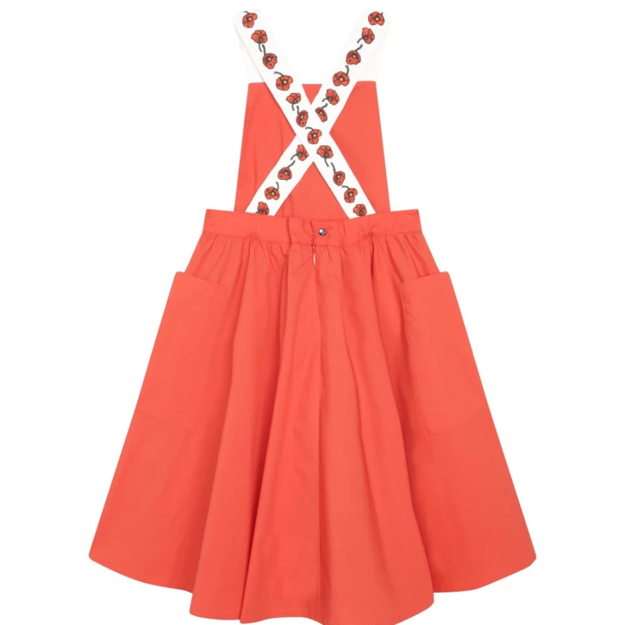 KENZO KIDS Girl's Cadmium Red Strappy Dress | Stylish & Comfortable