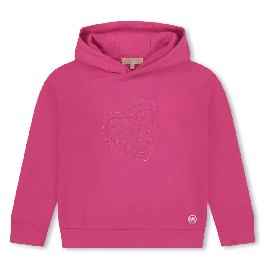 MICHAEL KORS Girls' Fuxia Embroidered Fleece Sweatshirt for Kids