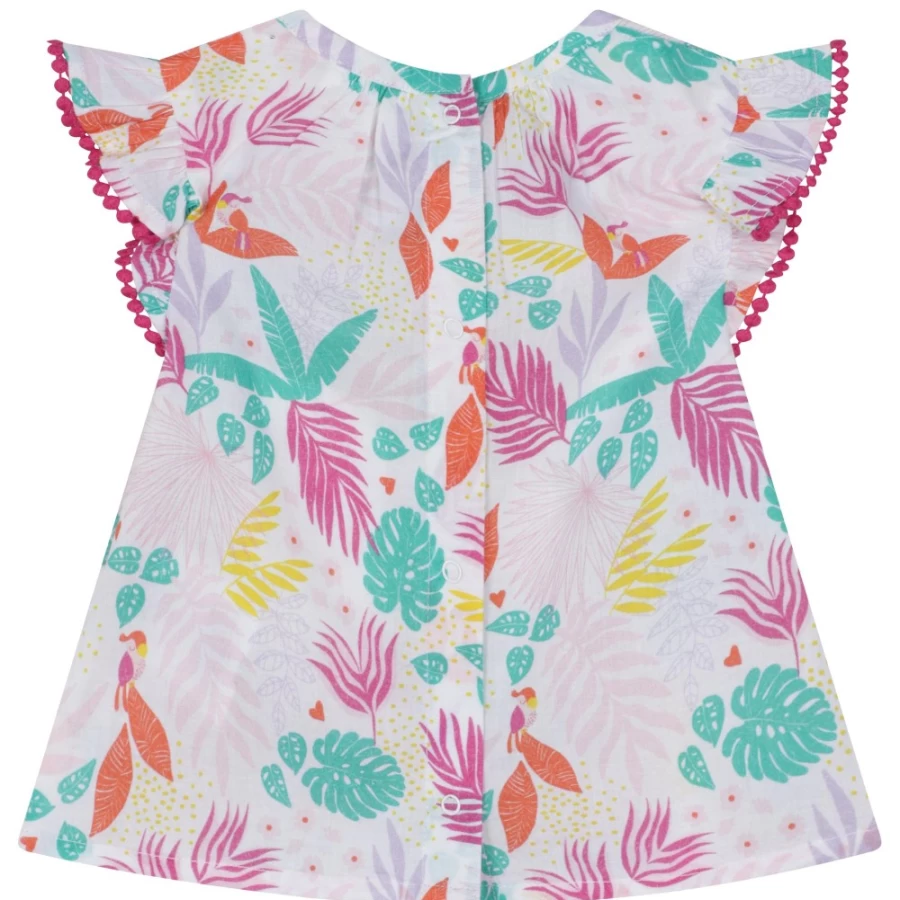 CARREMENT BEAU Girls' White Printed Cotton Blouse