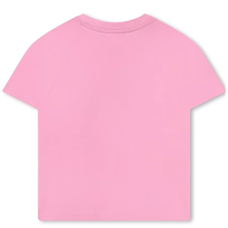 HUGO Pink Heart Print T-Shirt for Girls