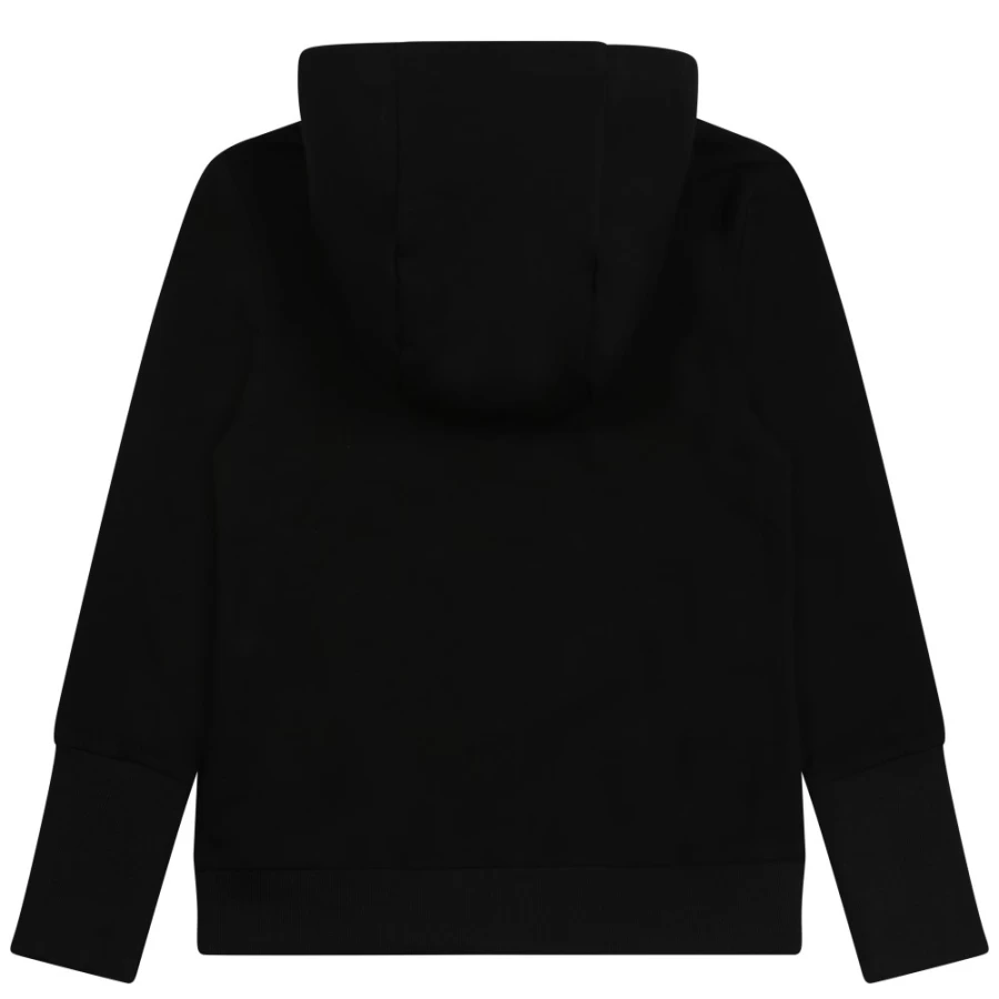 KARL LAGERFELD KIDS Black Hooded Jogging Cardigan for Girls