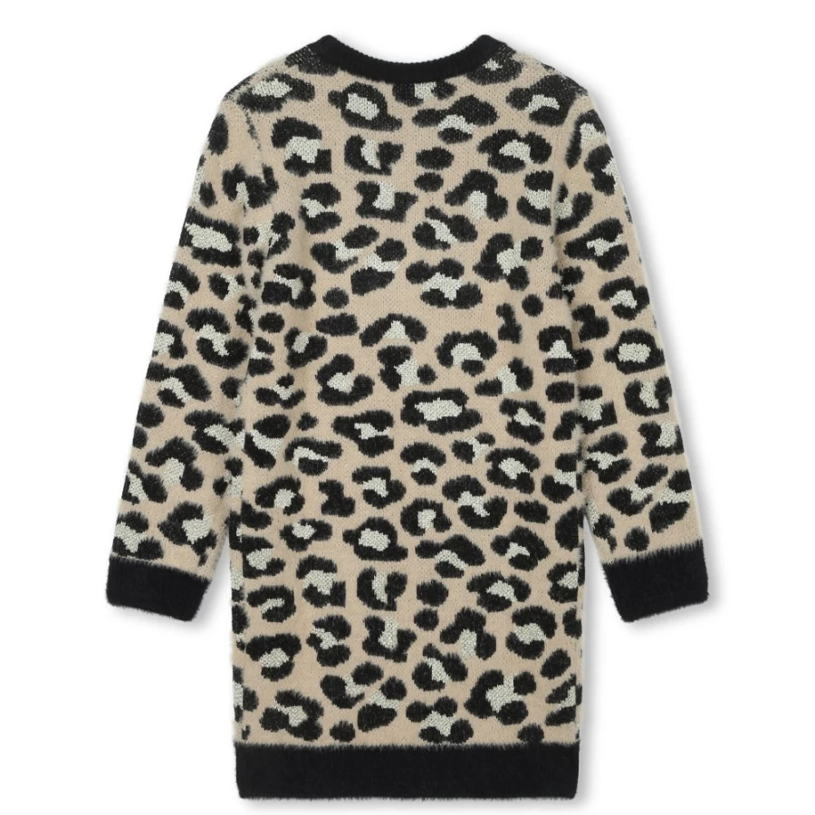 MICHAEL KORS Girls Black Stone Fluffy Knitted Dress - Soft & Cozy Knitwear