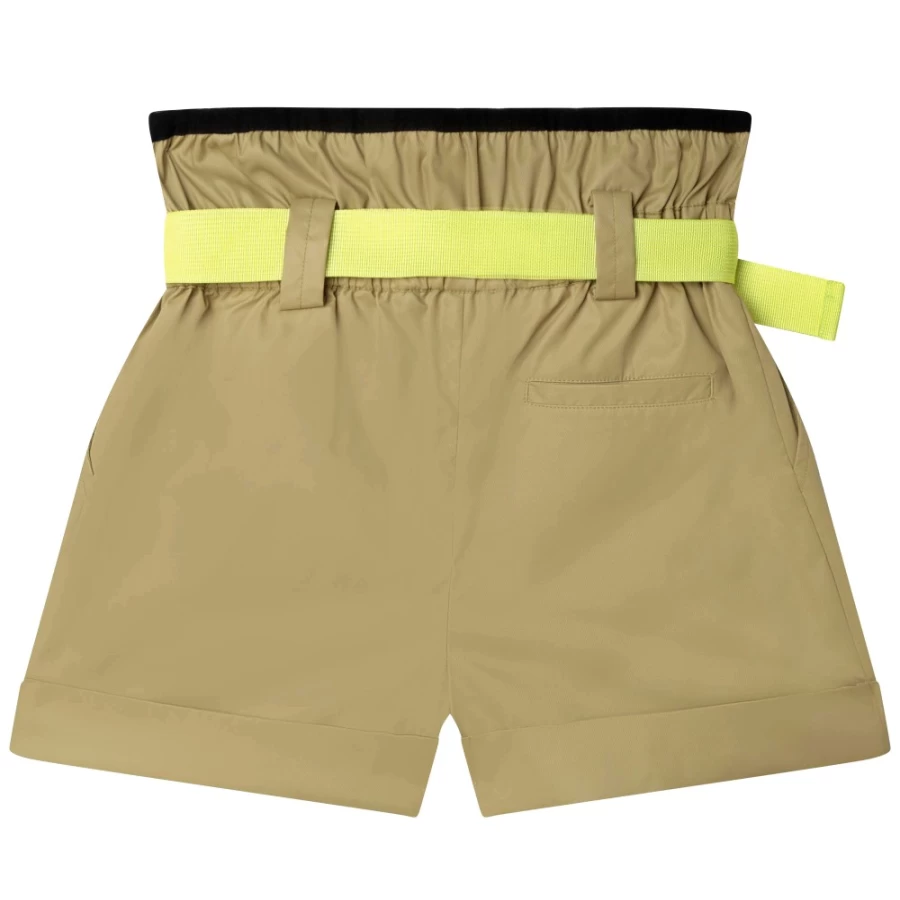 DKNY Olive Belted Shorts for Girls - Stylish & Comfortable Waistband Shorts