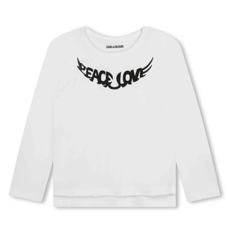 ZADIG & VOLTAIRE Girls' White Long Sleeve T-Shirt