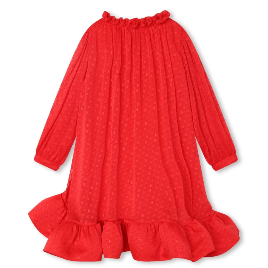 LANVIN Bright Red Party Dress for Girls - Elegant & Stylish Formal Wear