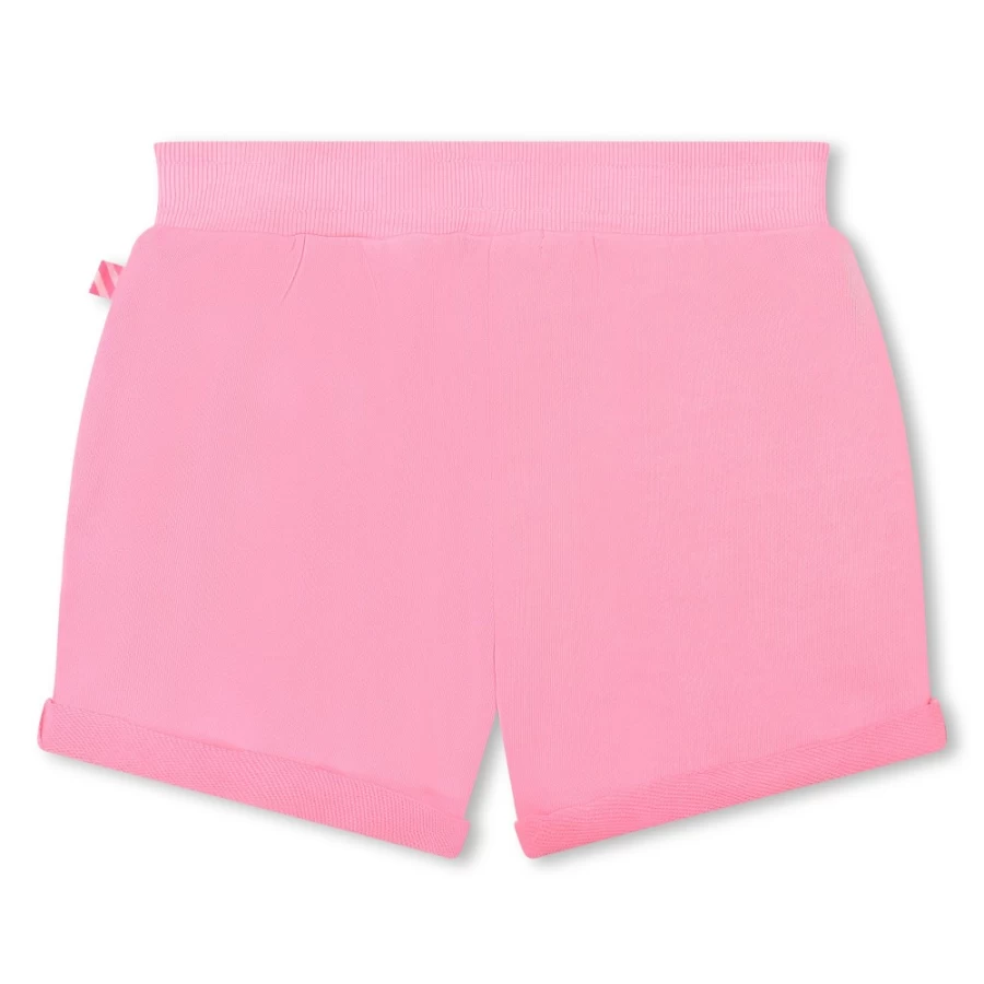 BILLIEBLUSH Girls' Pink Cotton Fleece Shorts for Comfort & Style