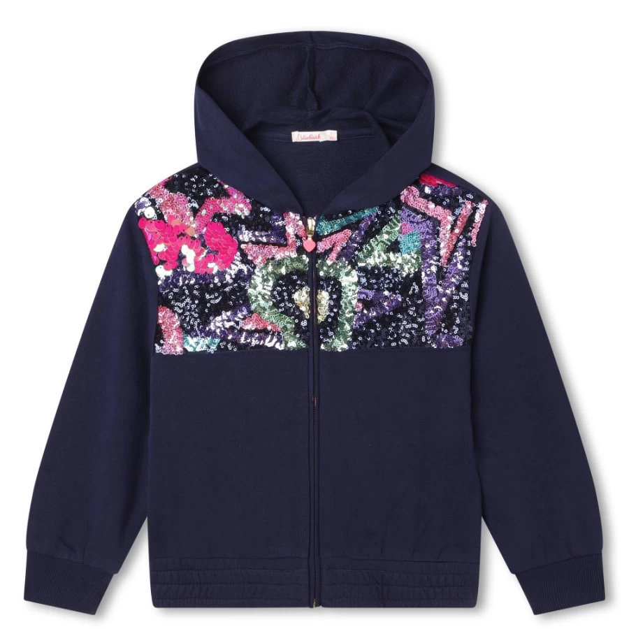 BILLIEBLUSH Navy Hooded Fleece Zip-Up Sweatshirt for Girls