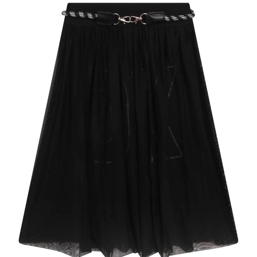 DKNY Black Mesh-Lined Skirt for Girls - Stylish & Comfortable
