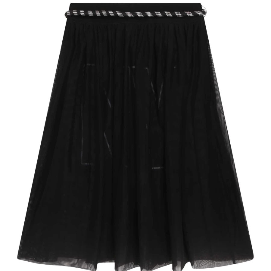 DKNY Black Mesh-Lined Skirt for Girls - Stylish & Comfortable