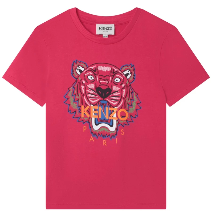 KENZO KIDS Girls' Fuschia Short Sleeve T-Shirt | Stylish Tee for Girls