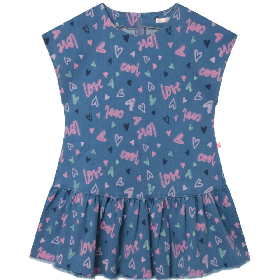 BILLIEBLUSH Cotton-Blend Dress for Girls in Double Stone & Brossage Colors