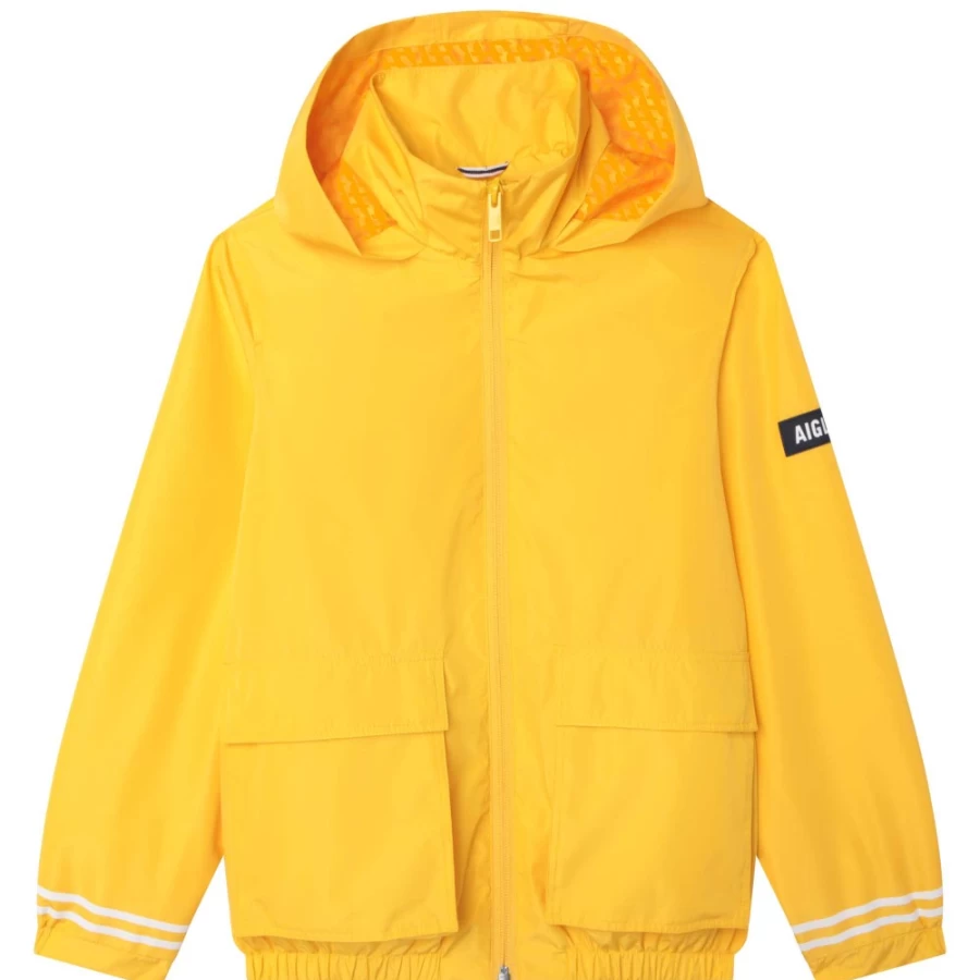 AIGLE Girl's Gold Yellow Water-Repellent Windbreaker Jacket