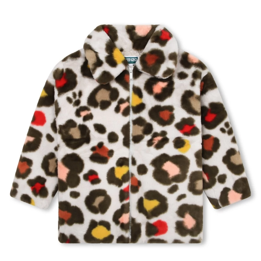 KENZO KIDS Girls' Stone Fleece Coat - Warm Winter Jacket for Girls