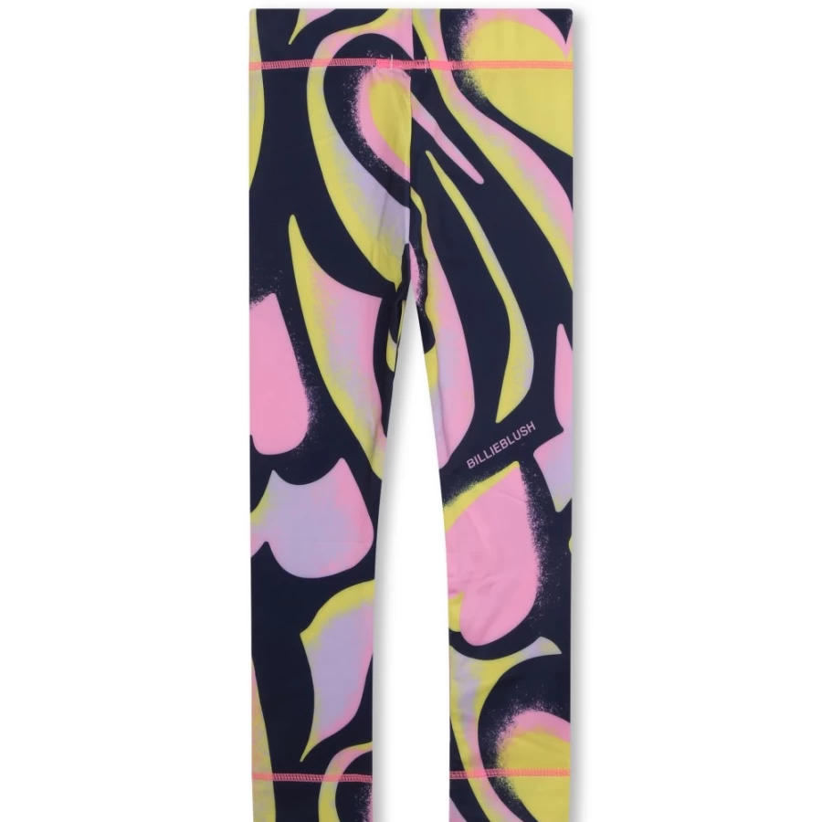BILLIEBLUSH Navy Printed Stretch Leggings for Girls - Comfortable & Stylish