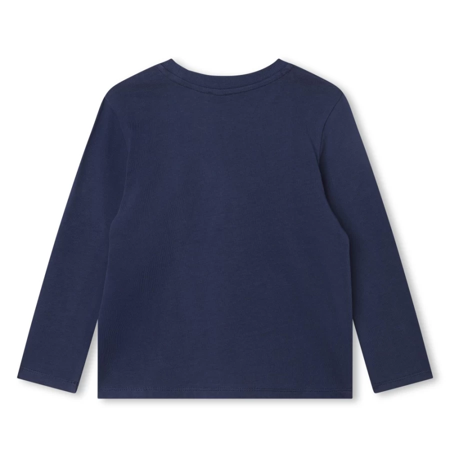 KENZO KIDS Girls Navy Long-Sleeved T-Shirt for Kids