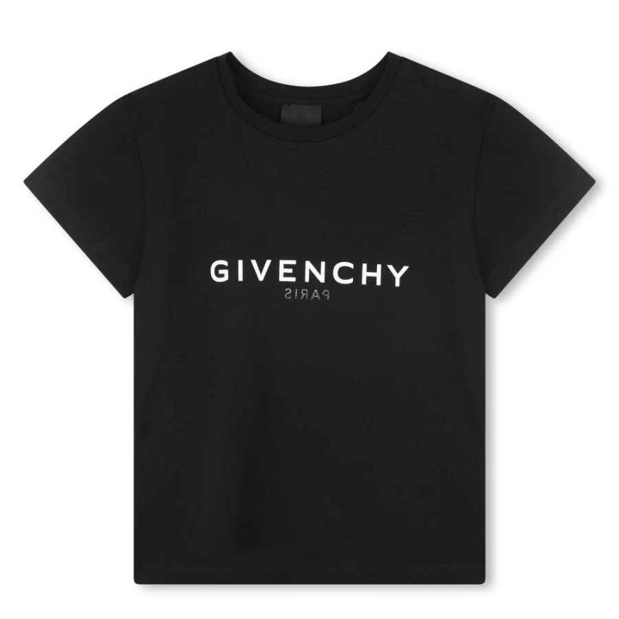 Givenchy Black Mirror Print T-Shirt for Girls