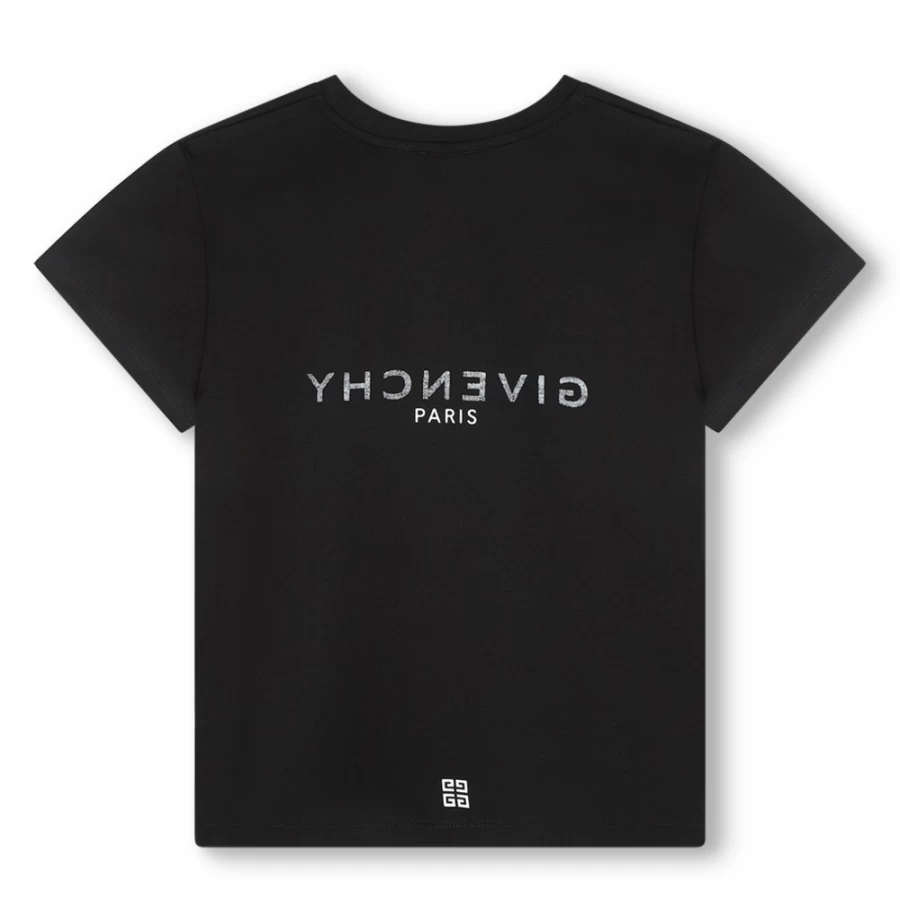 Givenchy Black Mirror Print T-Shirt for Girls