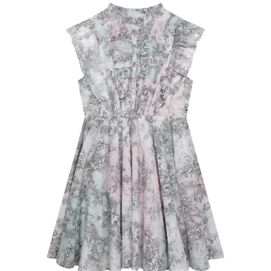 ZADIG & VOLTAIRE Girls' White Buttoned Floral Print Dress