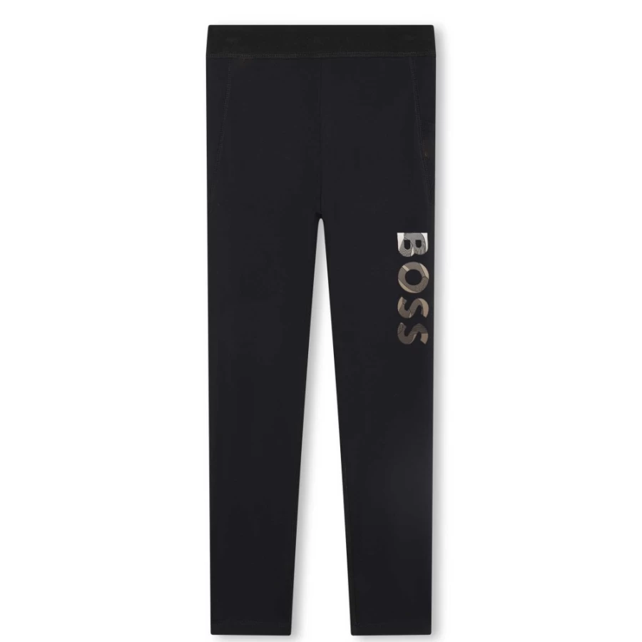 BOSS Black Printed Leggings for Girls - Stylish & Comfortable
