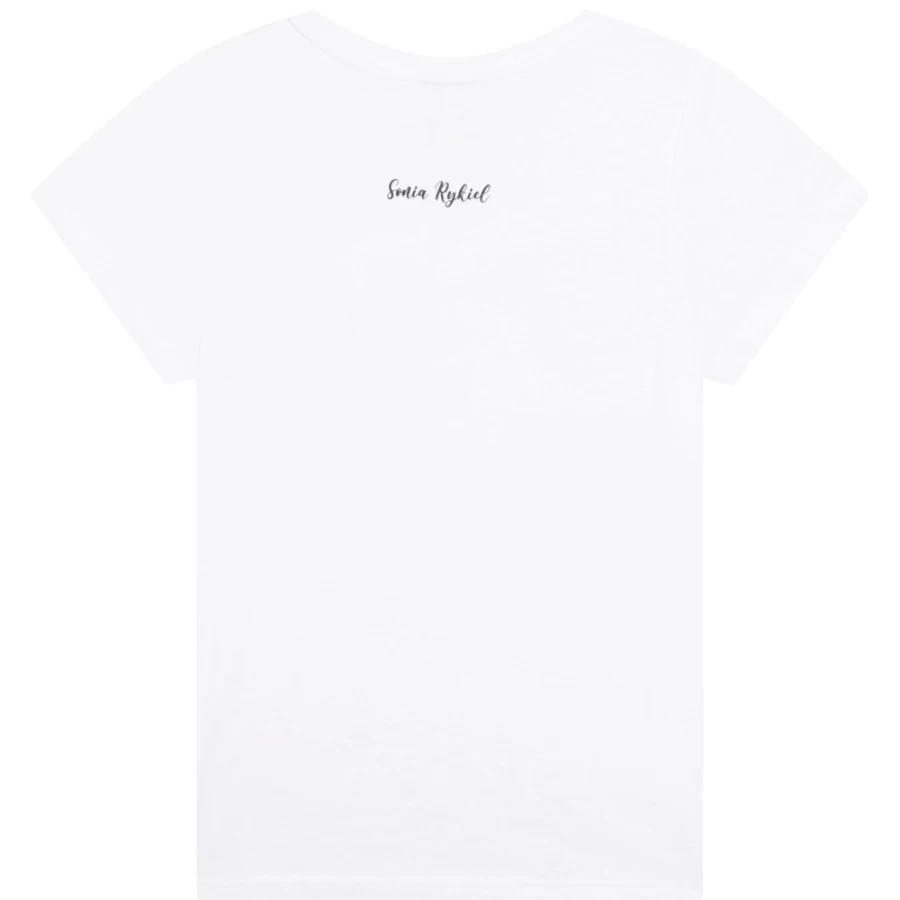 SONIA RYKIEL Girls' White Short-Sleeved Cotton T-Shirt for Kids