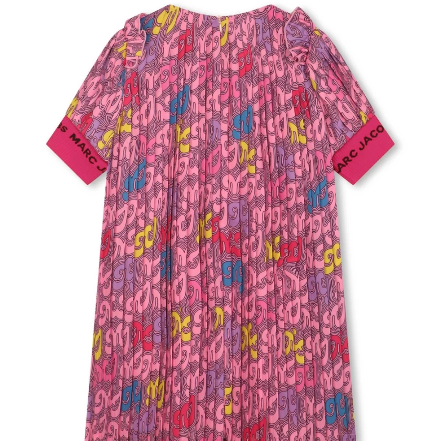 MARC JACOBS Girl's Apricot Pleated Crepe Dress - Flowy & Elegant