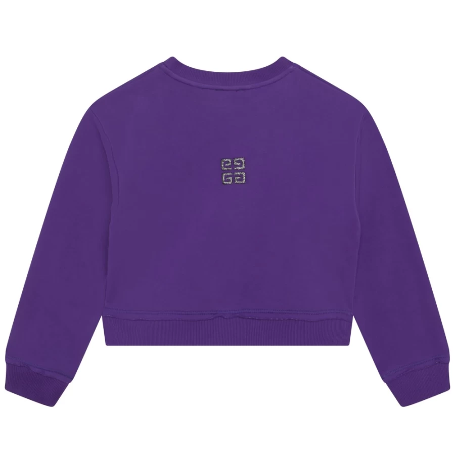 Givenchy Pale Blue Embroidered Sweatshirt for Girls - Short Sleeve Casual Top