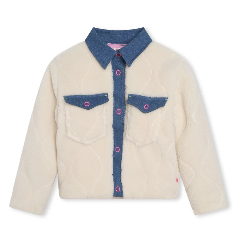 BILLIEBLUSH Girls' Sand Fleece Jacket - Cozy Winter Outerwear for Kids