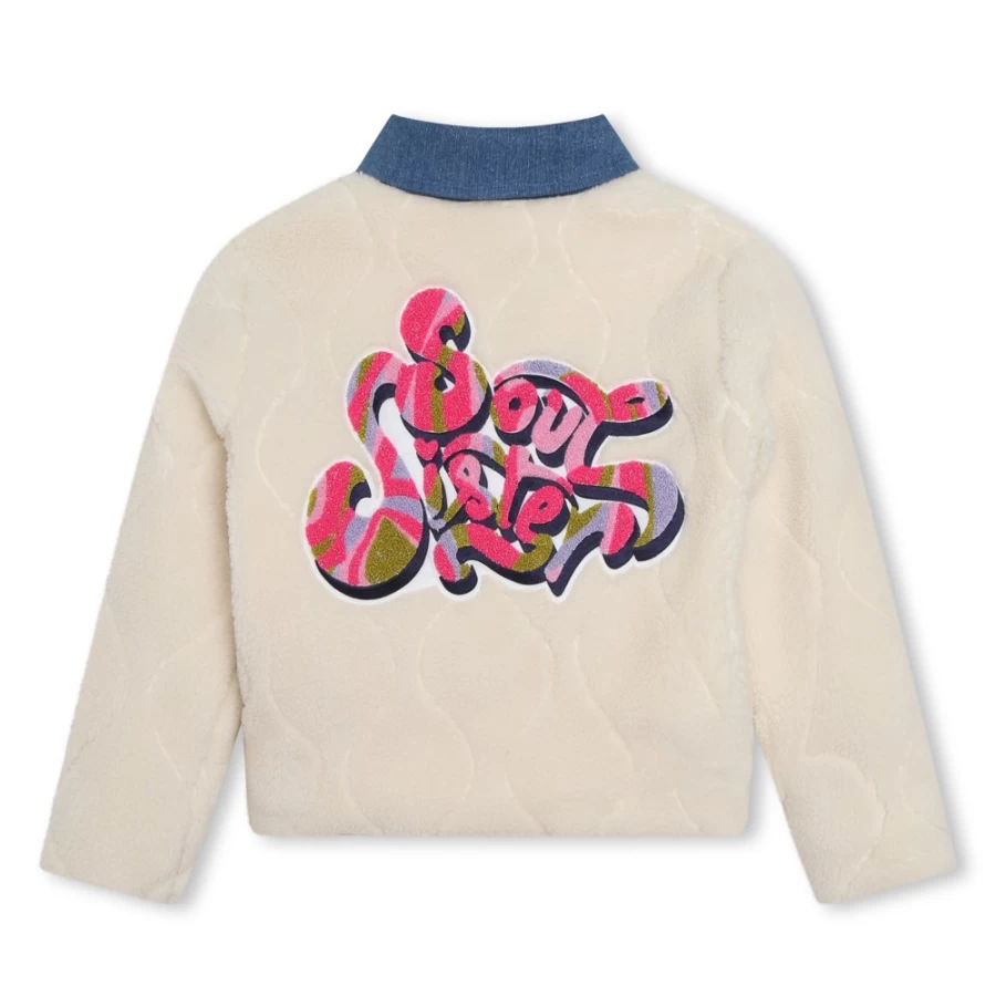 BILLIEBLUSH Girls' Sand Fleece Jacket - Cozy Winter Outerwear for Kids