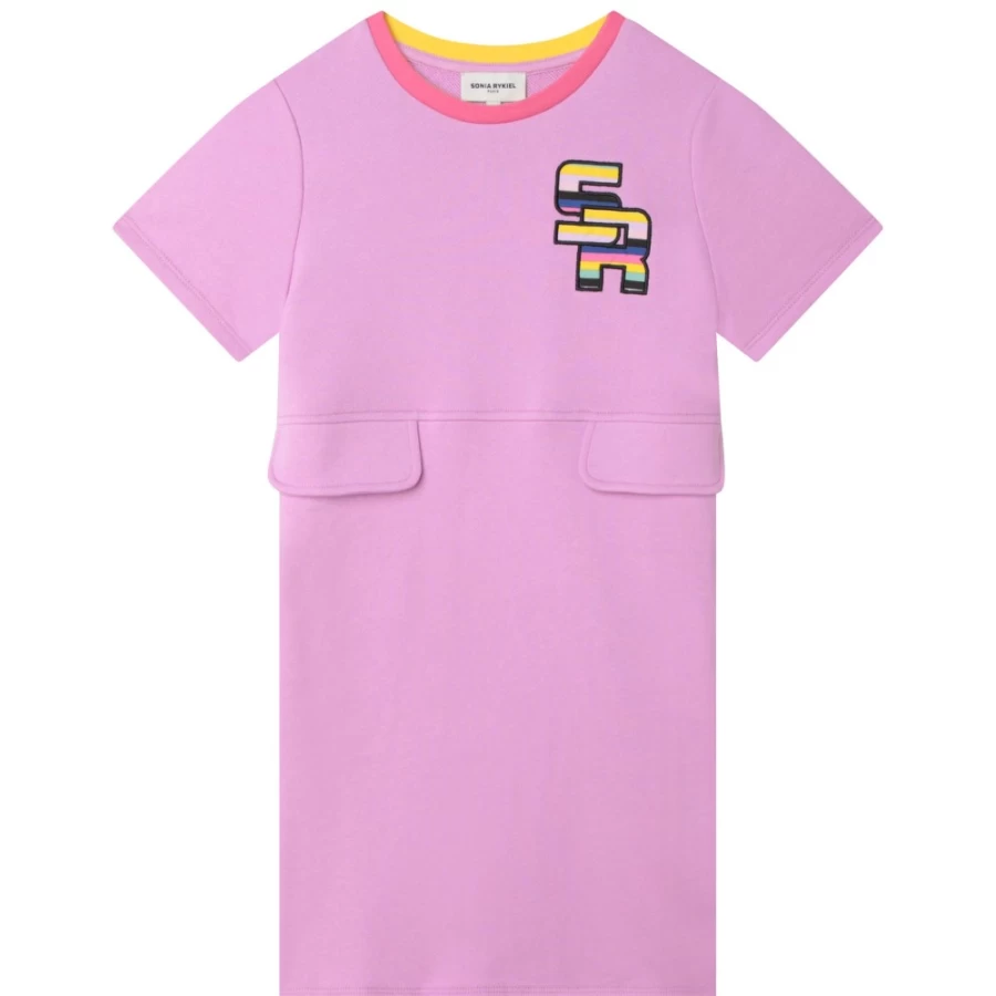 SONIA RYKIEL Girls Lilac Fleece Dress - Soft & Warm Winter Dress for Kids