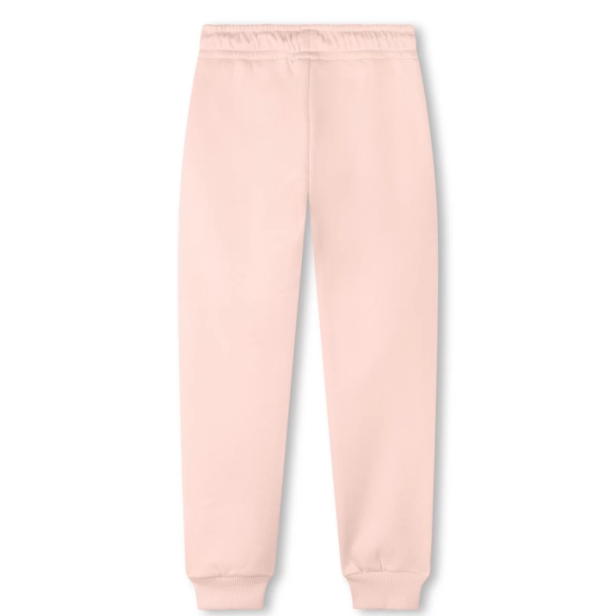 LANVIN Girls' Washed Pink Fleece Jogging Pants for Comfort & Style