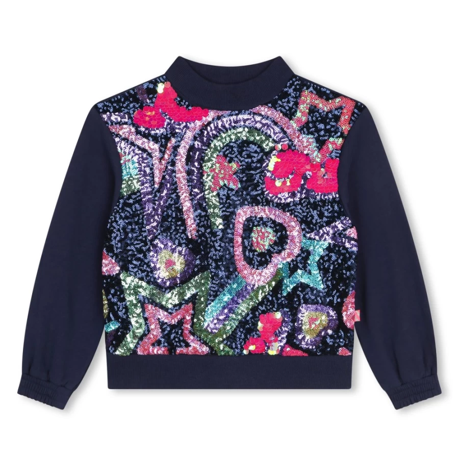 BILLIEBLUSH Navy Fleece Sweatshirt for Girls - Cozy Pullover Top