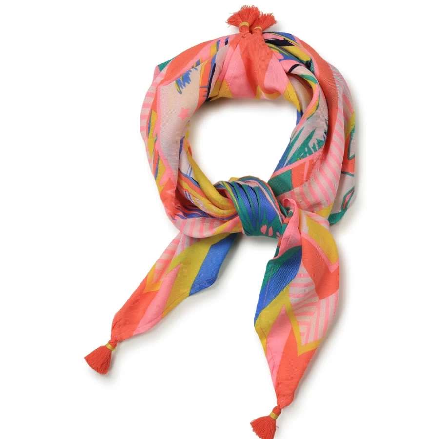 BILLIEBLUSH Pink Pale Printed Square Scarf for Girls - Stylish Floral Fashion Accessory