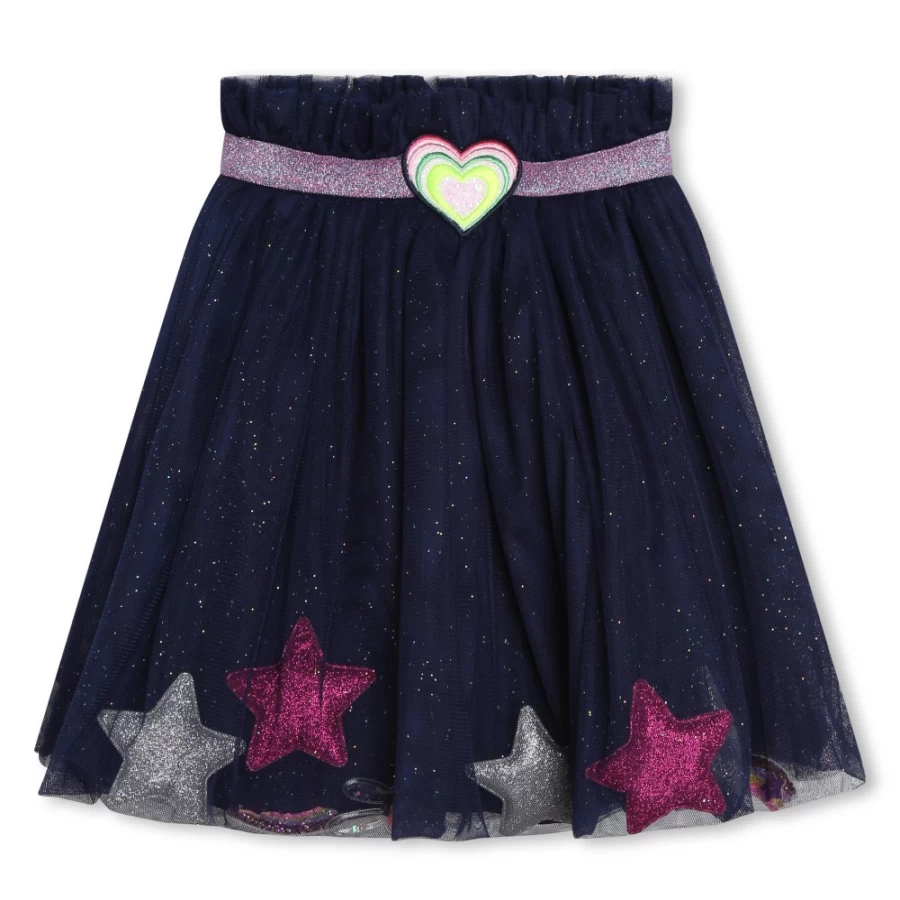 BILLIEBLUSH Navy Tulle Party Skirt for Girls - Elegant Tutu Dress for Special Occasions