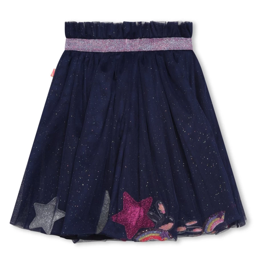 BILLIEBLUSH Navy Tulle Party Skirt for Girls - Elegant Tutu Dress for Special Occasions
