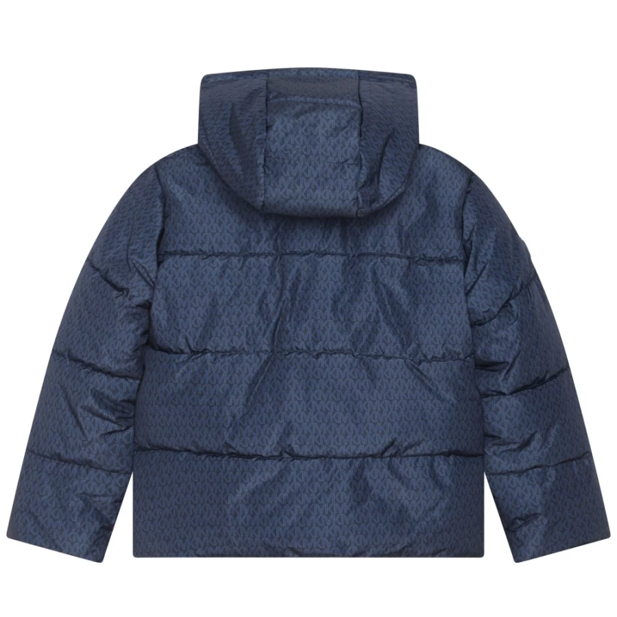 MICHAEL KORS Navy Hooded Puffer Jacket for Girls - Warm Winter Coat