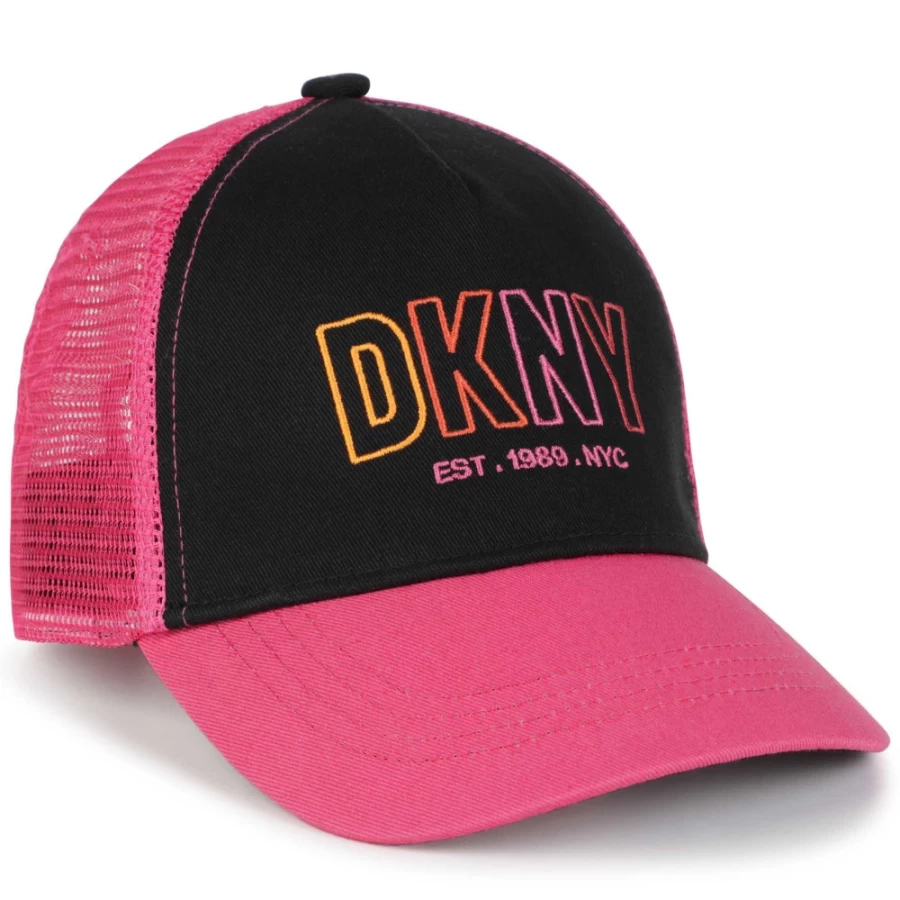 DKNY Girls Raspberry Bi-Colour Adjustable Baseball Cap