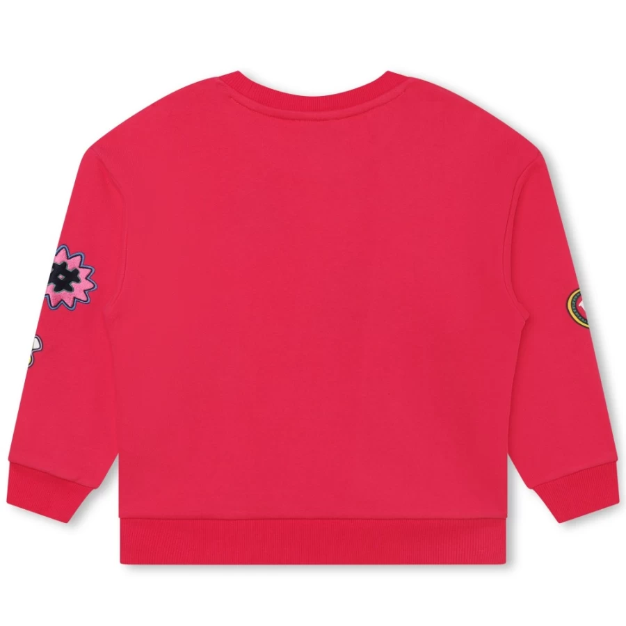 MARC JACOBS Girls Fuschia Fleece Sweatshirt - Soft Cozy Pullover for Kids