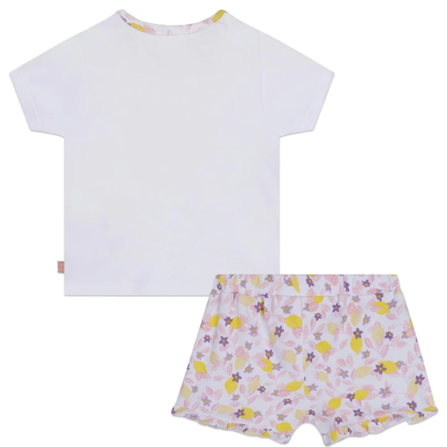 CARREMENT BEAU Girls' White 2-Piece Cotton Pyjama Set