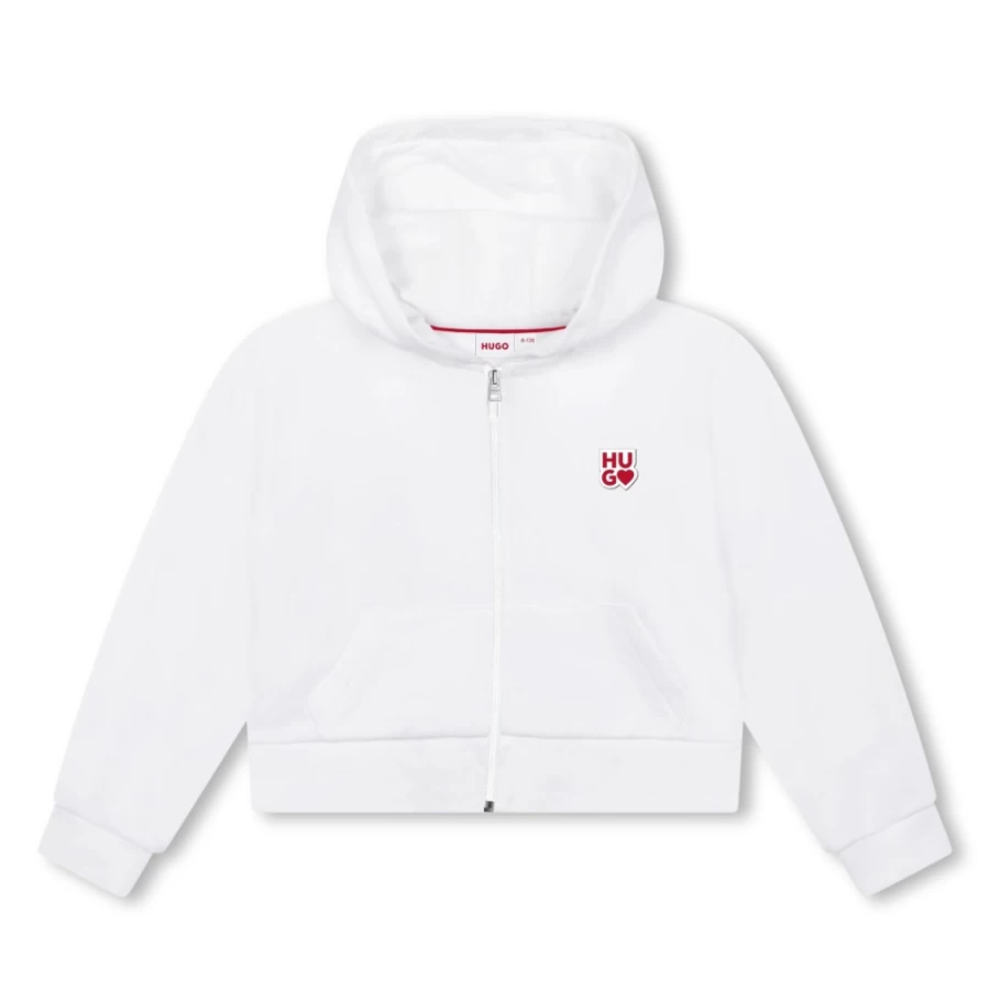 HUGO White Jogging Cardigan for Girls - Stylish & Comfortable Outerwear