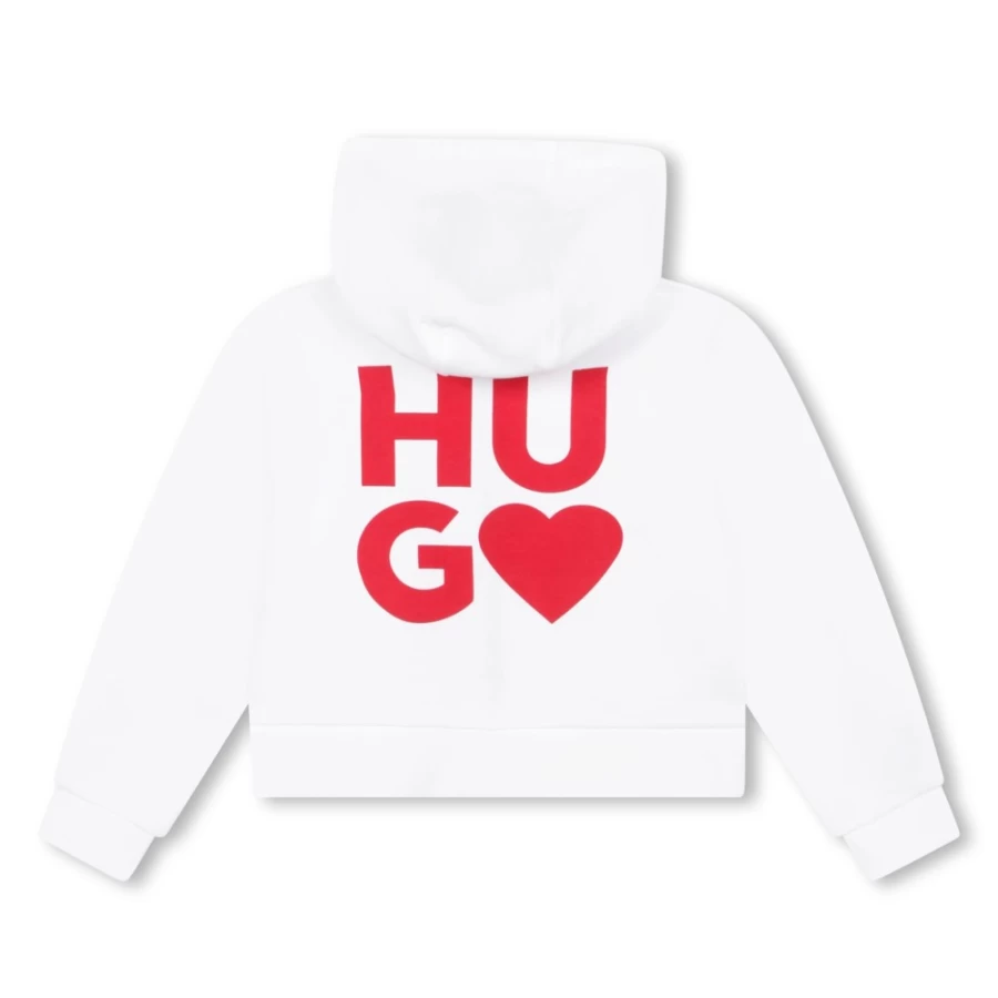 HUGO White Jogging Cardigan for Girls - Stylish & Comfortable Outerwear
