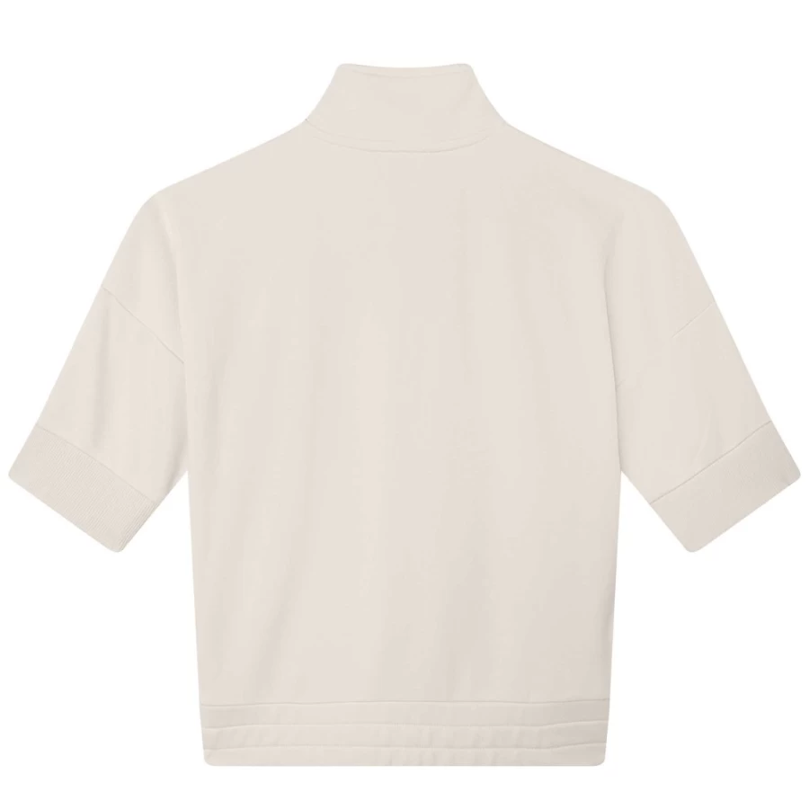DKNY Girls' White High-Neck Cardigan Sweater