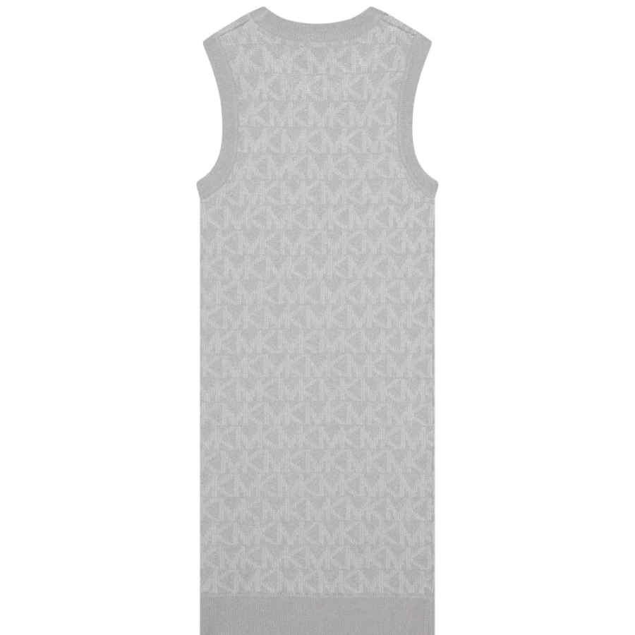 MICHAEL KORS Light Grey Knitted Long Dress for Girls