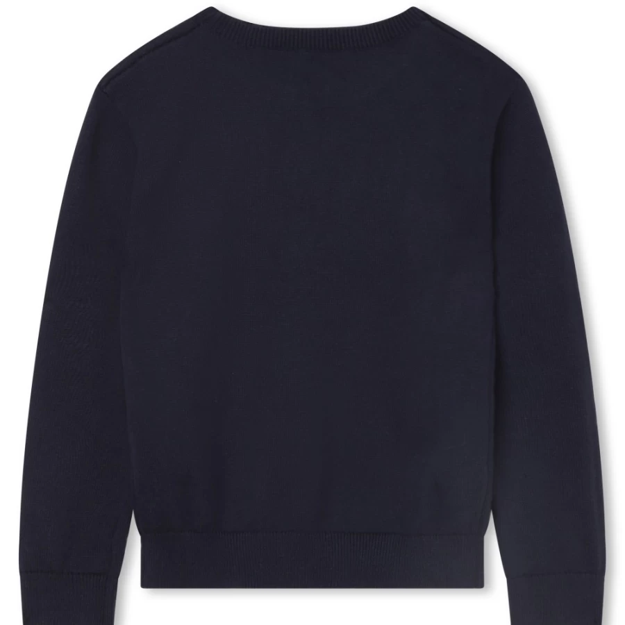 LANVIN Navy Tricot Jumper for Girls - Premium Knit Sweater