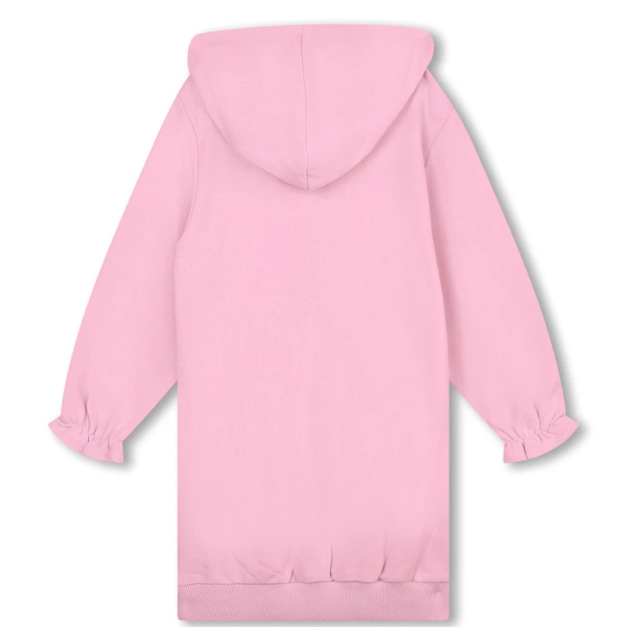 BILLIEBLUSH Pink Hooded Sweatshirt Dress for Girls - Cozy Pullover Oversized Hoodie Dress