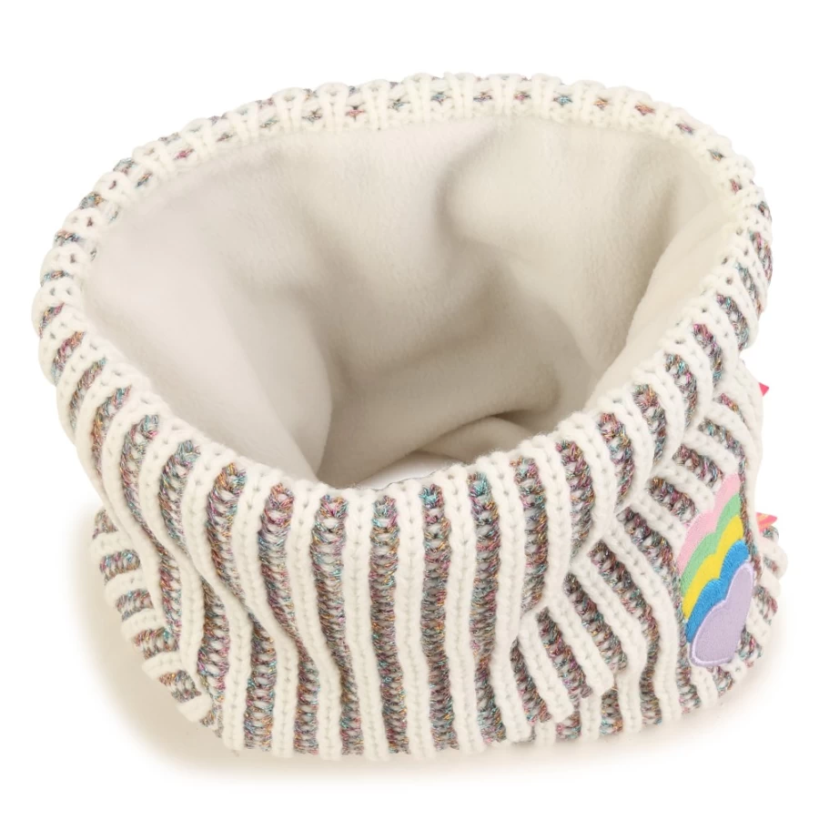 BILLIEBLUSH Ivory Embroidered Hearts Snood for Girls - Elegant & Stylish Winter Accessory